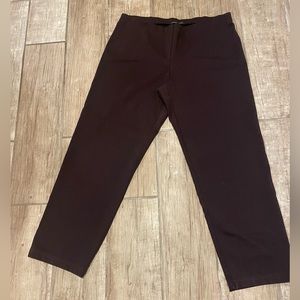 Eileen Fisher Stretch Knit Ankle Pants Brown Womens Medium - EUC